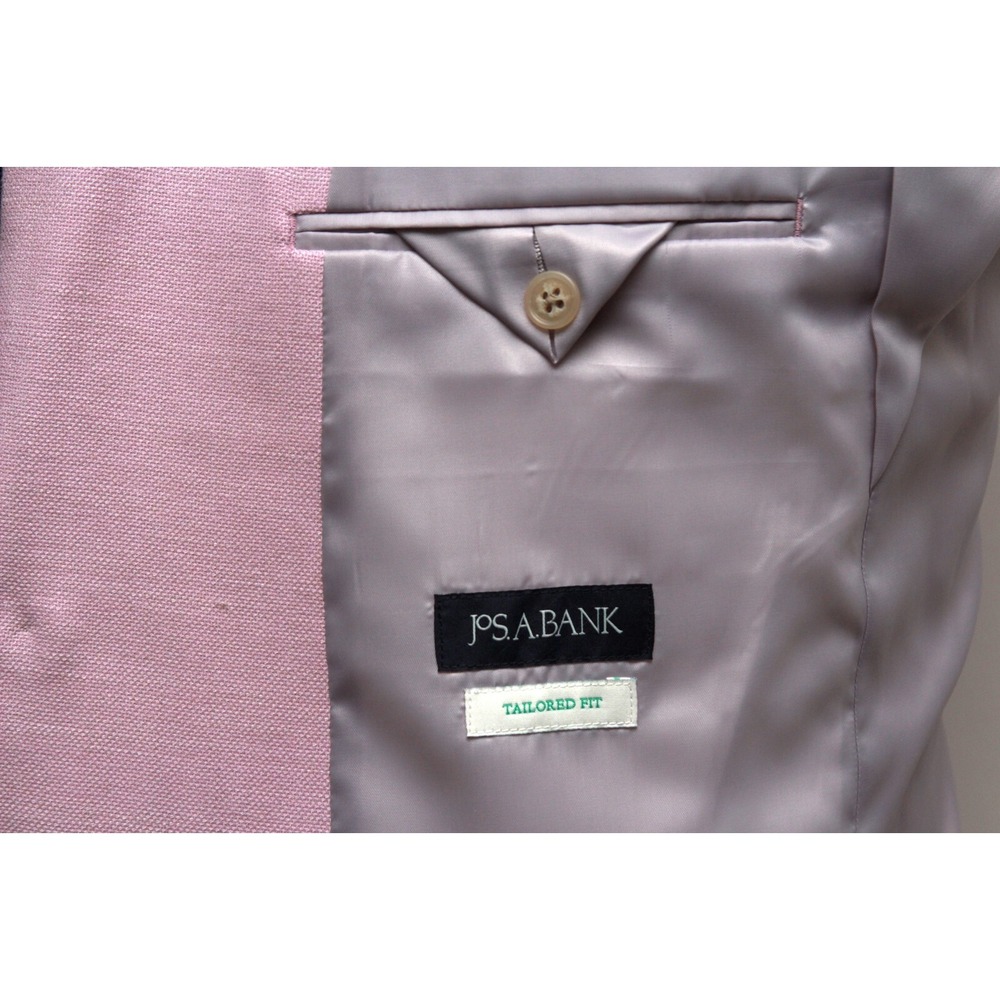 Jos A Bank‎ 40L Mens Textured Solid Sport Coat Pink Solid NWT E03339 - Picture 10 of 11